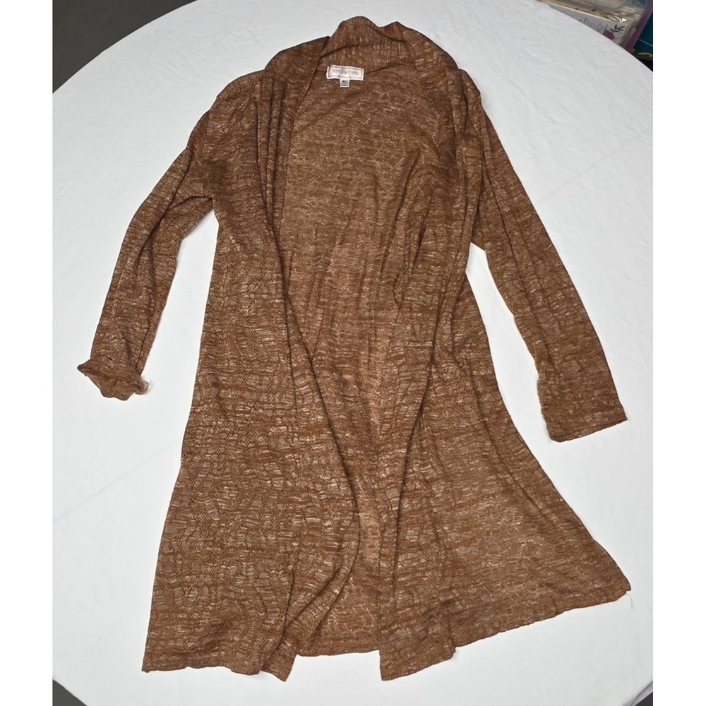 Nina Rossi Knit Open Front‎ Cardigan Longsleeve Size XL